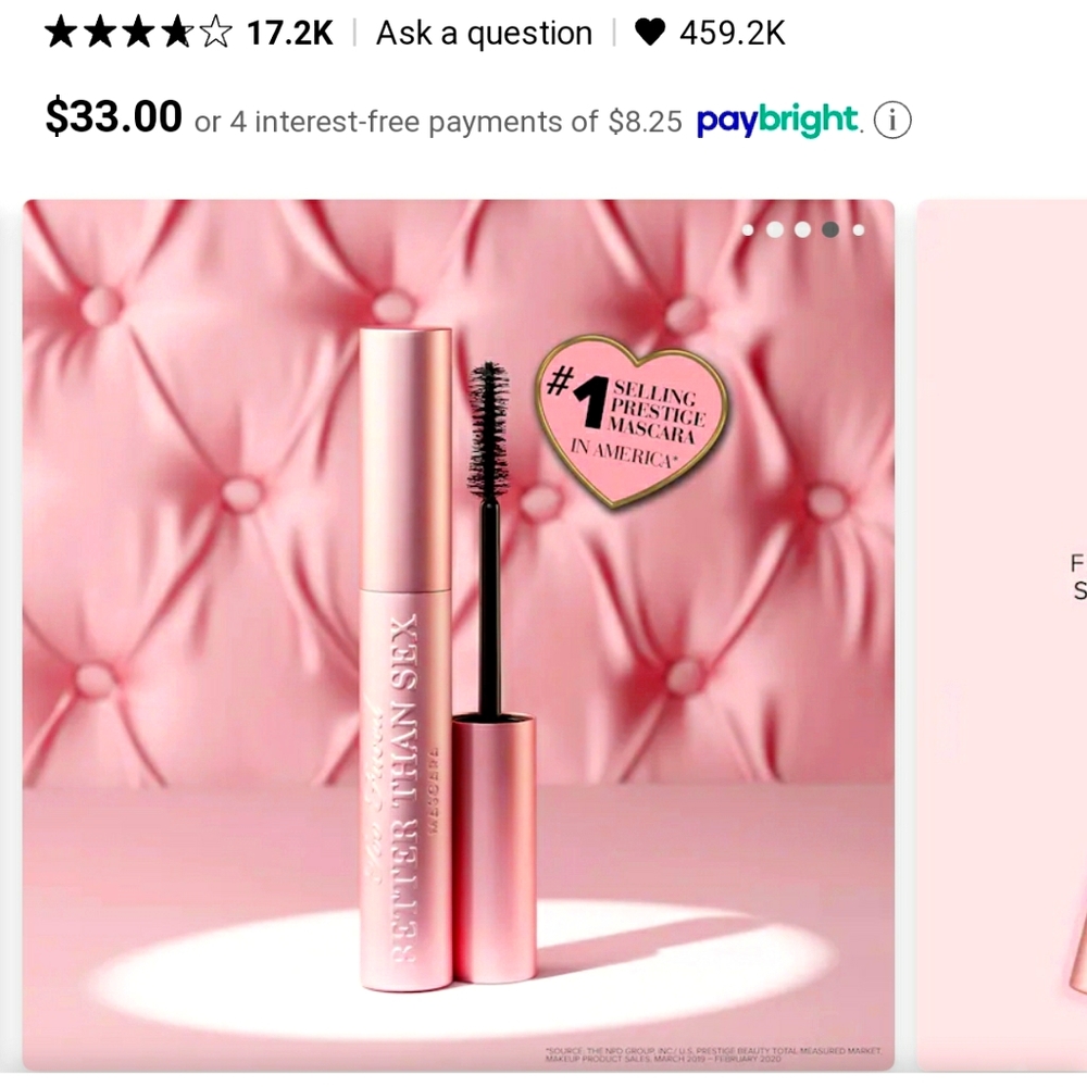 Too Faced Better Than Sex Volumizing Mascara